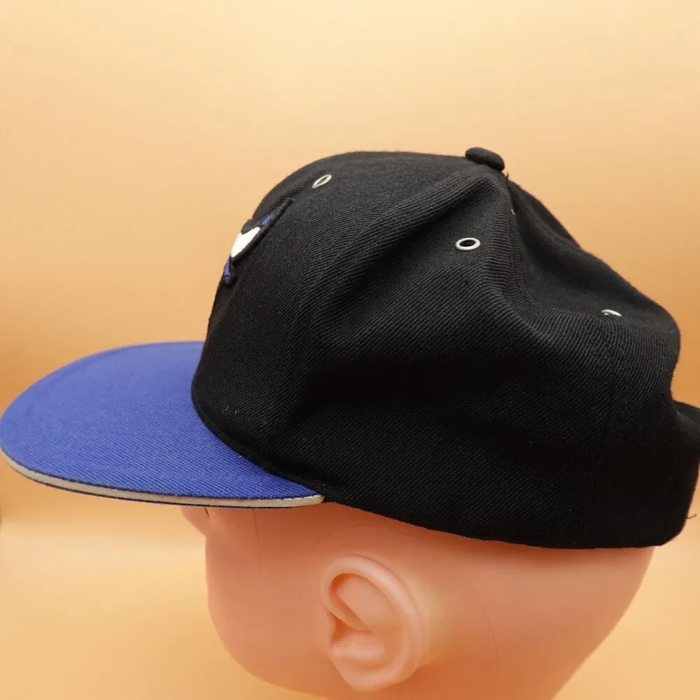 Chicago Bulls Hat Cap Snap Back Black Blue NBA Basketball Mens Mitchell & Ness